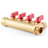 Коллектор с шаровыми кранами PROFACTOR в/н 3/4" х 4 вых 16 цанга PF MVP 266.4