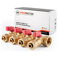 Коллектор с шаровыми кранами PROFACTOR в/н 3/4" х 4 вых 16 цанга PF MVP 266.4