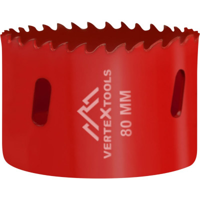 Коронка биметаллическая по металлу 80 мм vertextools 2525-80