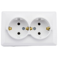 Розетка Metronex Electric Mega двойная с заземлением F00050203BEL