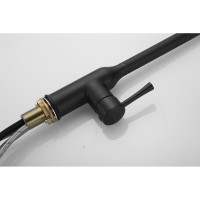 Смеситель для кухни SHEVANIK с выдвижной лейкой душем, черный S163H