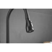 Смеситель для кухни SHEVANIK с выдвижной лейкой душем, черный S163H