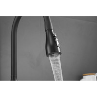 Смеситель для кухни SHEVANIK с выдвижной лейкой душем, черный S163H