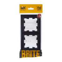 2-местная рамка IEK Brite ру-2-брч черный BR-M22-K02