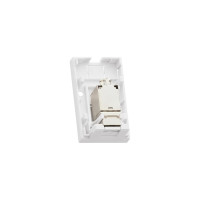 Настенная розетка NIKOMAX 1 порт, полный экран, со шторкой, белая NMC-WO1SD2-FT-ST-WT