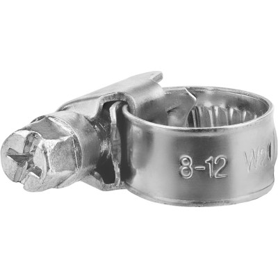 Обжимной хомут из нержавеющей стали MasterProf 8-12 мм, 2 шт ИС.140234
