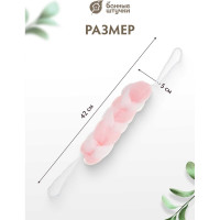 Мочалка для душа Банные Штучки Косичка, 22х5 см 42х5 см с ручками, 5 цветов 40024