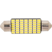 Автолампа диод SKYWAY T11 C5W 49 SMD диодов 1-контурная 41мм обманка белая S08201405