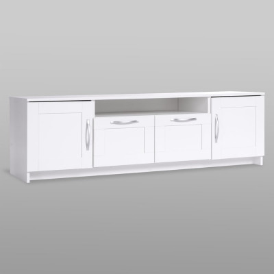 Тумба для ТВ Гуд ЛАКК СИРИУС 2 двери и 2 ящика, 156x41x47 см, белая 2.02.03.330.1