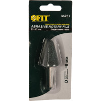 Шарошка абразивная по камню мрамору кафелю хвостовик 6 мм конус с закруглением 25x35 мм FIT IT 36981