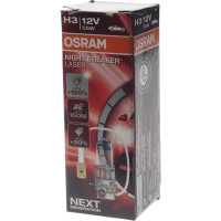 Автолампа Osram H3 55 PK22s+150 NIGHT LASER 3400K 12V ,1,10 64151NL