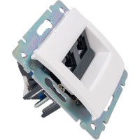 Розетка Legrand компьютерная двойная RJ45 категория 6 UTP Legrand Valena с захватами белый 774247