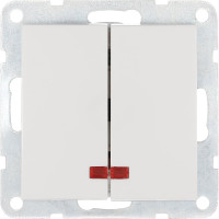 2-клавишный выключатель LK Studio с индикаторами, схема 5L, 16 A, 250 B, белый 861204-1