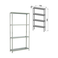 Металлический стеллаж BRABIX MS Plus-185/30-4 1850х1000х300 мм, 4 полки 291104