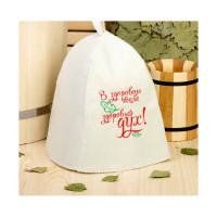 Банная шапка с вышивкой Добропаровъ В здоровом теле здоровый дух 2822342