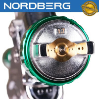 Краскопульт NORDBERG HVLP с верхним баком, сопло 1.7 мм NP7117