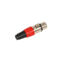 Разъем XLR 3P гнездо Pro Legend металл цанга на кабель, красный, PL2182