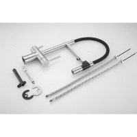 Cмеситель для кухонной мойки ROSE гибкий излив, магнит вставка, под фильтр, сатин R958L