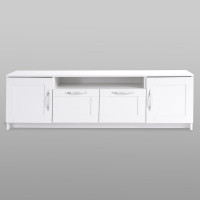 Тумба для ТВ Гуд ЛАКК СИРИУС 2 двери и 2 ящика, 156x41x47 см, белая 2.02.03.330.1