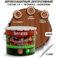 Деревозащитный декоративный состав ТЕРРАТЕКС орех, 2.25 кг, 3 л ЭК000136999