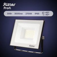 Светодиодный прожектор RITTER Profi гарантия 5 лет 100лм/Вт 30 Вт 2700К 53427 7