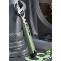 Разводной ключ DELI Home Series Green HT1508L 200 мм, Soft Touch рукоять, лазерная гравировка шкалы, эксклюзивный дизайн, подарочная упаковка 112880