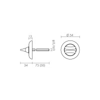 Поворотная ручка FUARO BKW6x75.R.HMR54 (HMR6x75) CP хром 37087