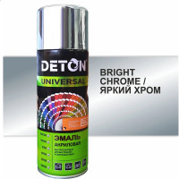 Эмаль акриловая быстросохнущая Deton UNIVERSAL хром, аэрозоль 520 мл DTN-A07266