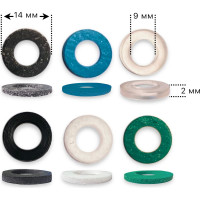 Набор прокладок Профитт 3/8" резина, паронит, паронит мбс, паронит безасбестовый, фторопласт, пвх - по 2 шт. 1891863