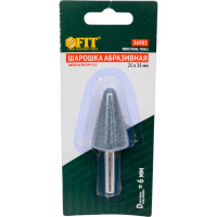 Шарошка абразивная по камню мрамору кафелю хвостовик 6 мм конус с закруглением 25x35 мм FIT IT 36981
