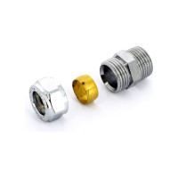 Муфта обжим Tiemme Н 10х1/2', хромированная 1130024