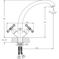 Смеситель для кухни RUSH Bianki с высоким, поворотным изливом, хром BI7650-27