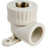 Угольник с креплением RTP PN25 комбинированный, внутренняя резьба D25х1/2 мм, серая 15918