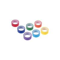 Клейкие WASHI-ленты для декора ОСТРОВ СОКРОВИЩ РАДУЖНЫЕ, однотонные, 7 цветов, рисовая бумага 661702
