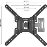 Наклонно-поворотный кронштейн для телевизора 26-65 ONKRON Black M2