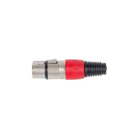 Разъем XLR 3P гнездо Pro Legend металл цанга на кабель, красный, PL2182