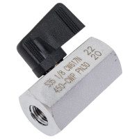 Шаровой кран RUB серия NAPOLI (S.35), 1/8 DN6 PN30, ВР-ВР, флажок S35AF0