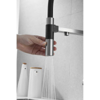 Cмеситель для кухонной мойки ROSE гибкий излив, магнит вставка, под фильтр, сатин R958L