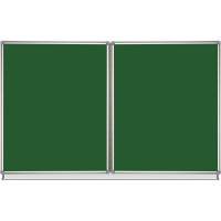 Магнитная доска для мела Staff 3-х элементная, 100x150/300 см, 5 рабочих поверхностей, зеленая 238009