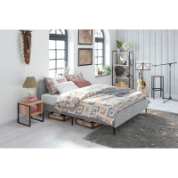 Каркас кровати Металл-Завод MEZA 160x200, обивка серая, каркас черный MB01602001G2
