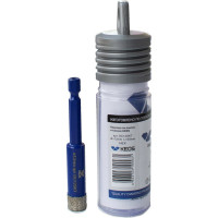 Коронка алмазная с воском по керамограниту PRO 12 мм, 1/4" HEX KEOS DC12SKT