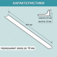 Акриловый Плинтус бордюр для ванной BNV ГЛ24 90 сантиметров 4603320007986