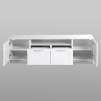 Тумба для ТВ Гуд ЛАКК СИРИУС 2 двери и 2 ящика, 156x41x47 см, белая 2.02.03.330.1