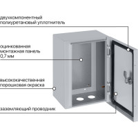 Щит с монтажной панелью TDM щмп-3.2.1-0 (300x210x150) ip54 народный эконом SQ0905-3404