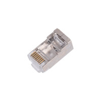 Экранированный коннектор RJ-45 под витую пару Cabeus категория 6/7, для многожильного кабеля, для проводников с толщиной по изоляции до 1,05 мм, 100 шт 8P8C-SH-C6-TWP