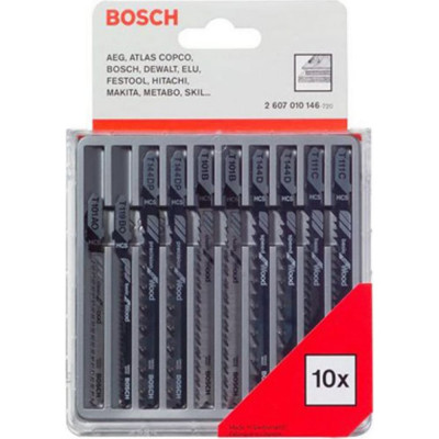 Bosch Набор пилок для лобзика из 10 шт 2.607.010.146