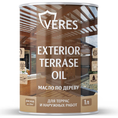 VERES Масло для дерева exterior terrase oil, 1 л, бесцветное 255538