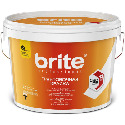 BRITE Краска PROFESSIONAL грунтовочная белая, ведро 2,7 О05508