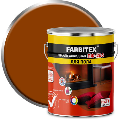 Farbitex Эмаль алкидная ПФ-266 золотистый (5.0 кг) 4300001622