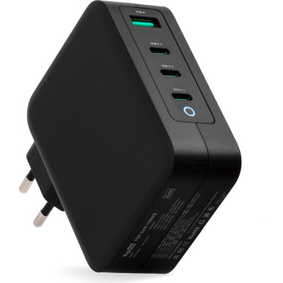 TopOn Блок питания GaN 130W 3 Type-C PD, PPS, USB QC Черный TOP-GaN-130WB